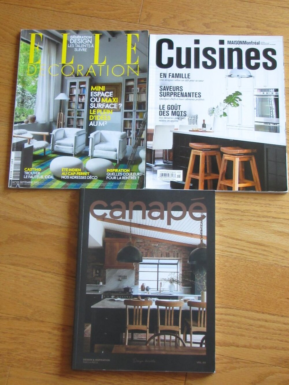Elle Decoration, Maison Montreal Cuisines, Canape - 3 numeros